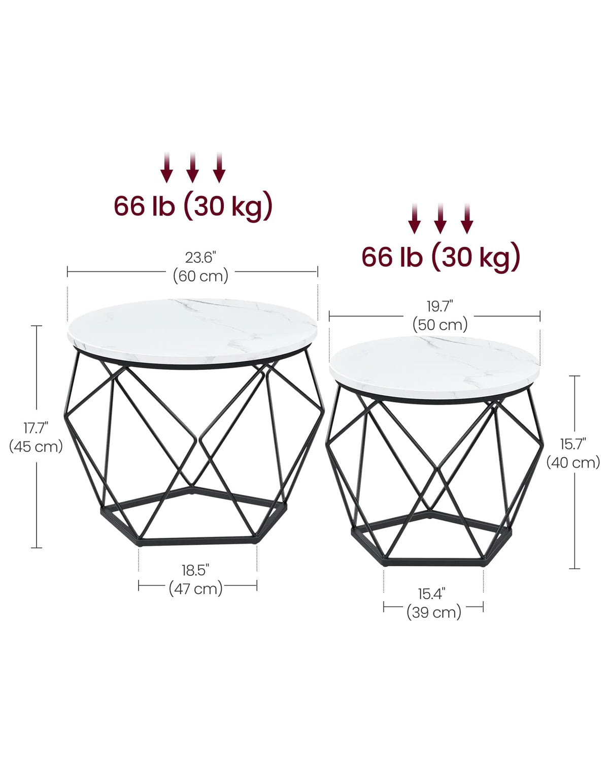 VASAGLE Round Coffee Table