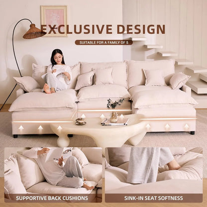 The Haven U-Shaped Modular Cloud Sofa, 274cm, Chenille