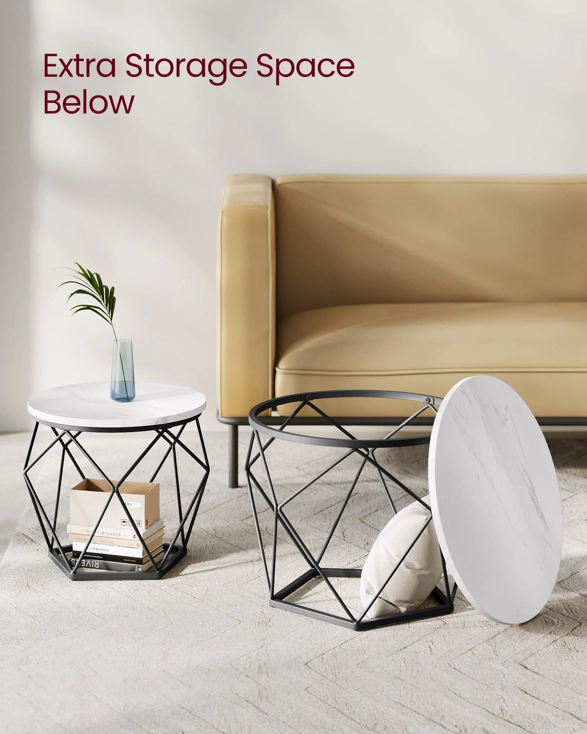 VASAGLE Round Coffee Table