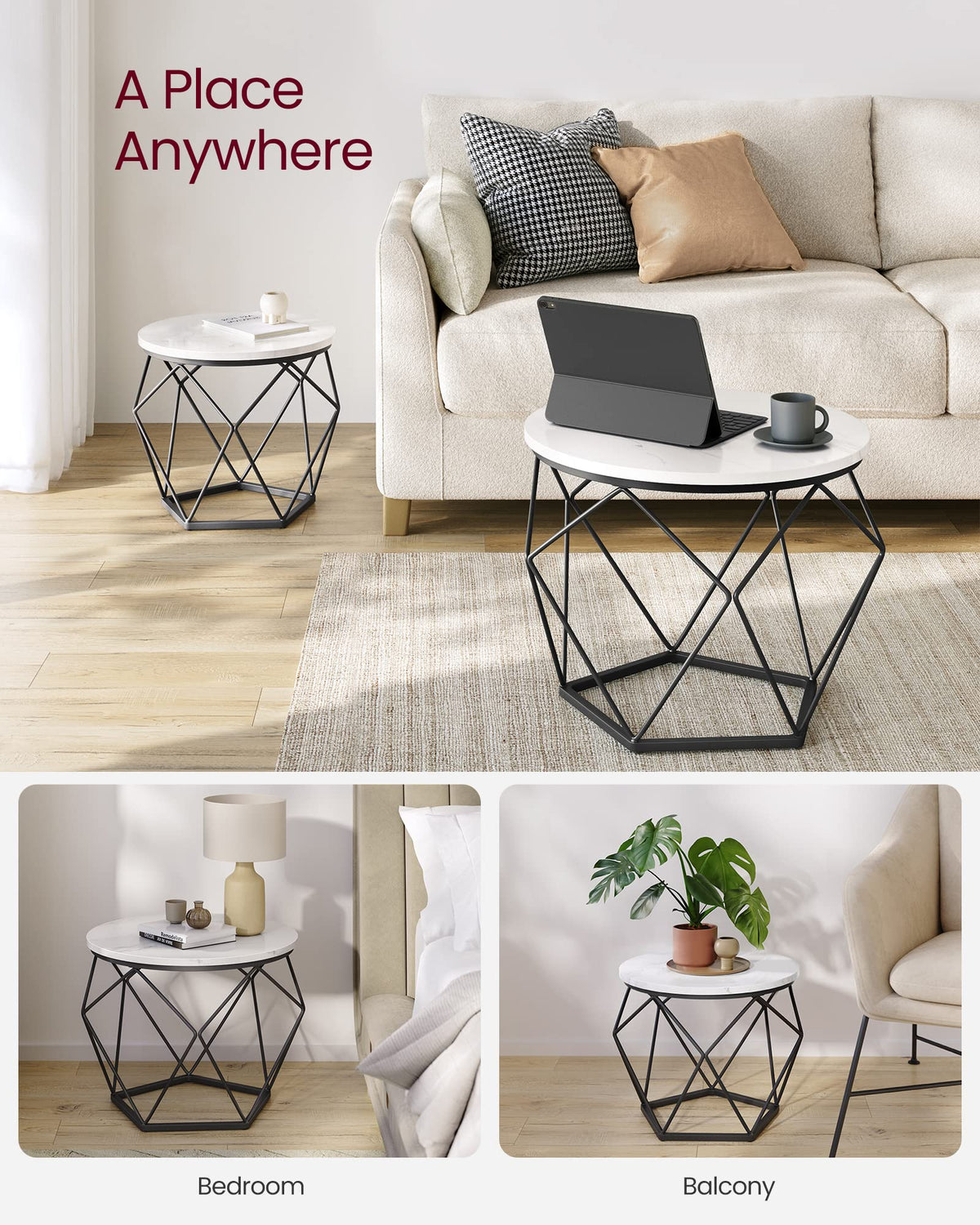 VASAGLE Round Coffee Table